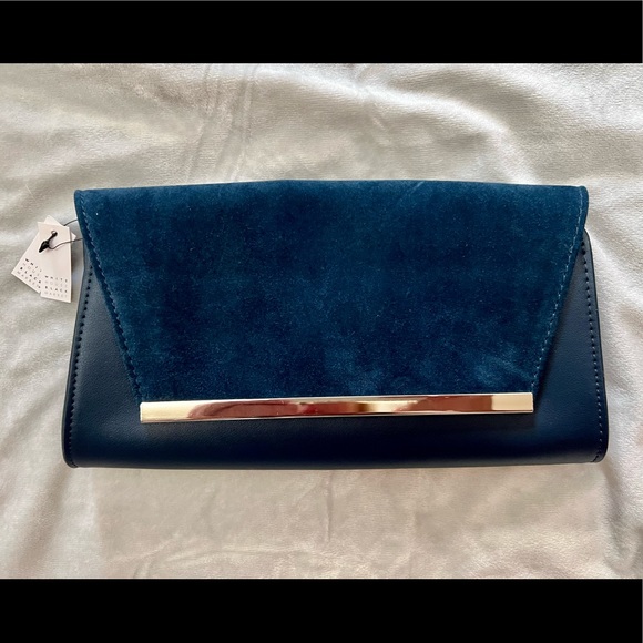 SOLD / WHBM Purse Bag Clutch Blue NWT - Picture 2 of 15